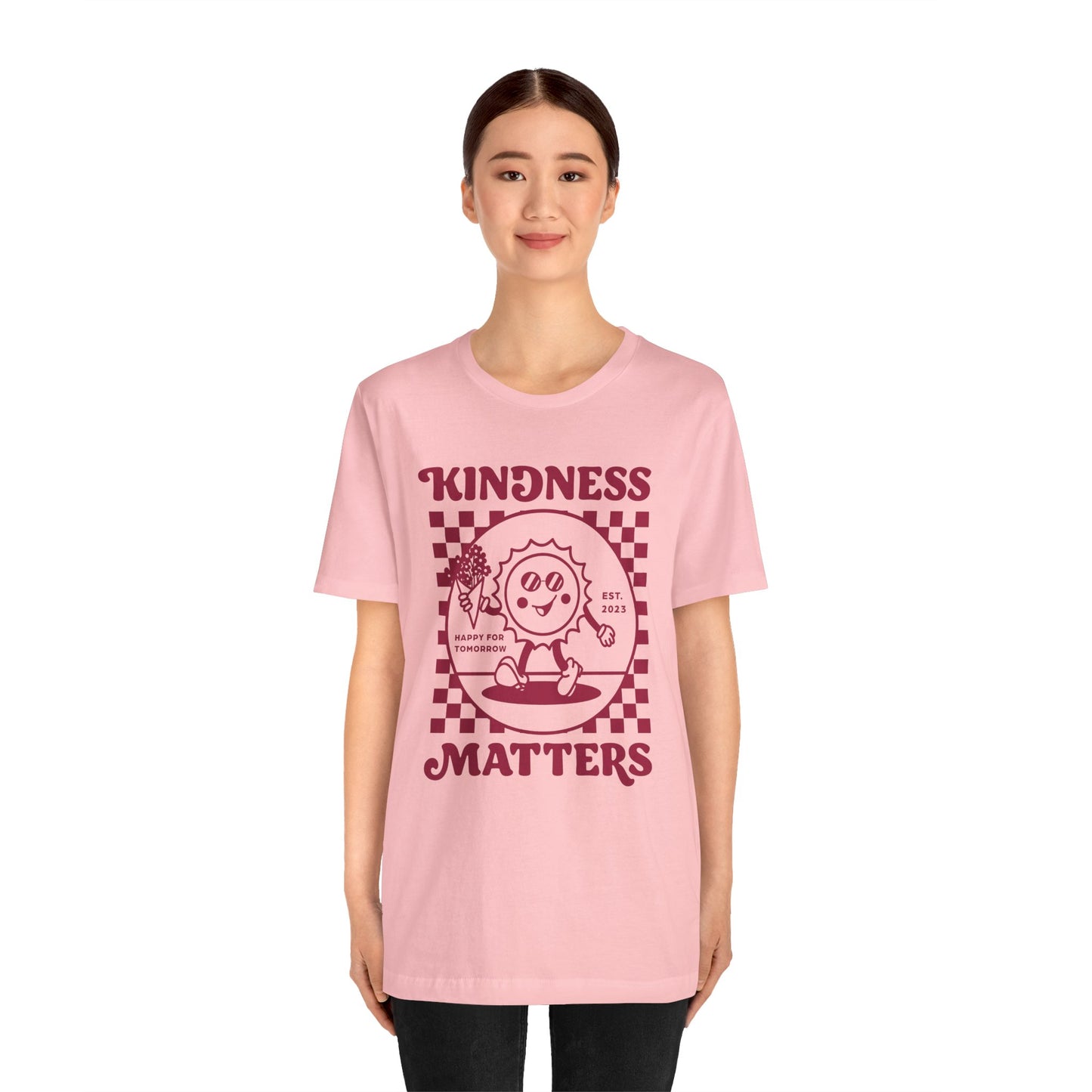 Kindness Matters Unisex Tee - Soft Pink Graphic T-Shirt for Positivity Lovers, Casual Wear, Gift, Everyday Comfort, Eco-Friendly