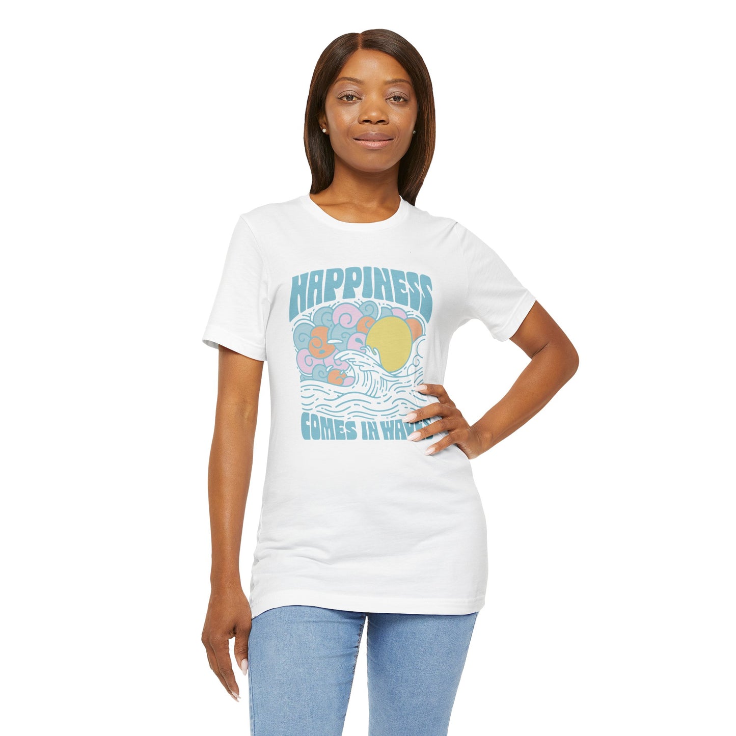 Sunshine Waves Graphic Tee | Happy Vibes T-Shirt, Summer Wear, Beach Shirt, Gift for Beach Lovers, Casual Wear