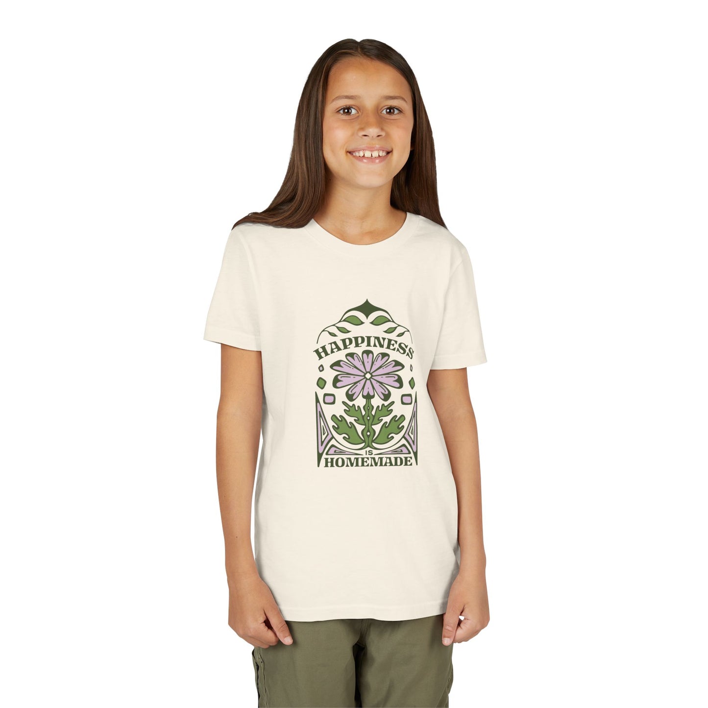 Happiness is Homemade Youth Tee, Cute Kids Shirt, Positive Vibes T-Shirt, Gift for Youth, Birthday or Family Occasion