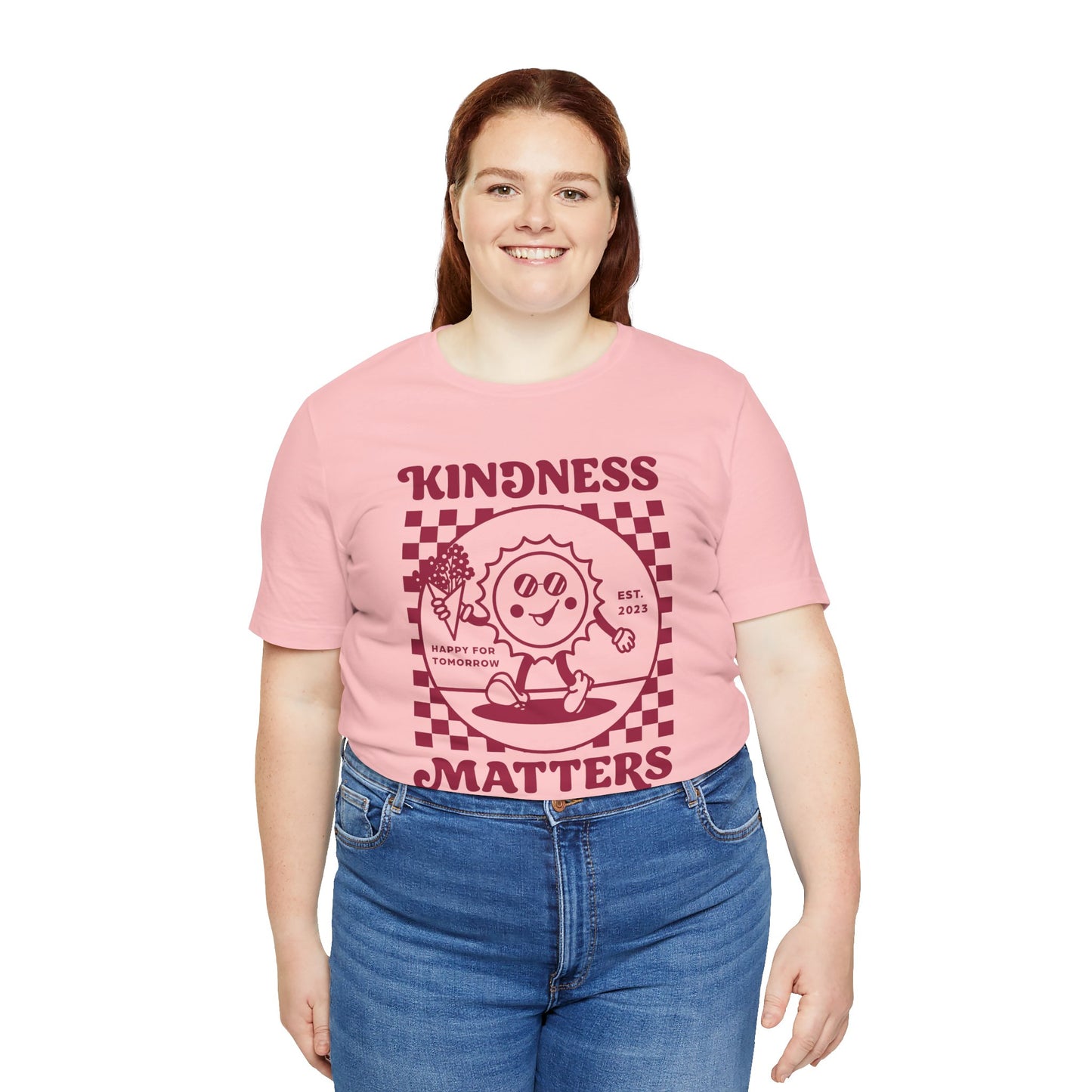 Kindness Matters Unisex Tee - Soft Pink Graphic T-Shirt for Positivity Lovers, Casual Wear, Gift, Everyday Comfort, Eco-Friendly