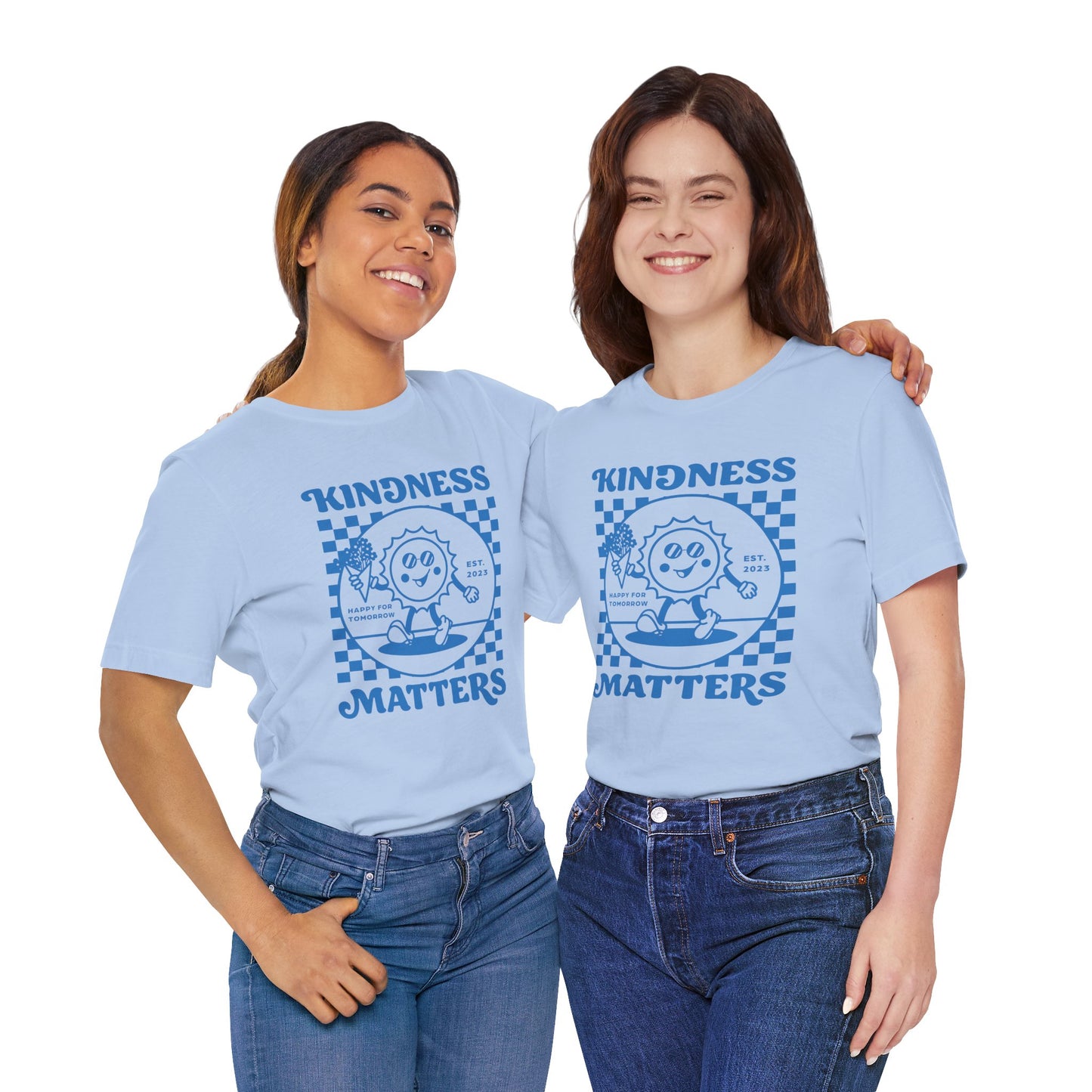 Kindness Matters Blue Graphic Tee, Unisex Short Sleeve Shirt, Positive Message T-Shirt, Gifts for Friends, Casual Everyday Wear