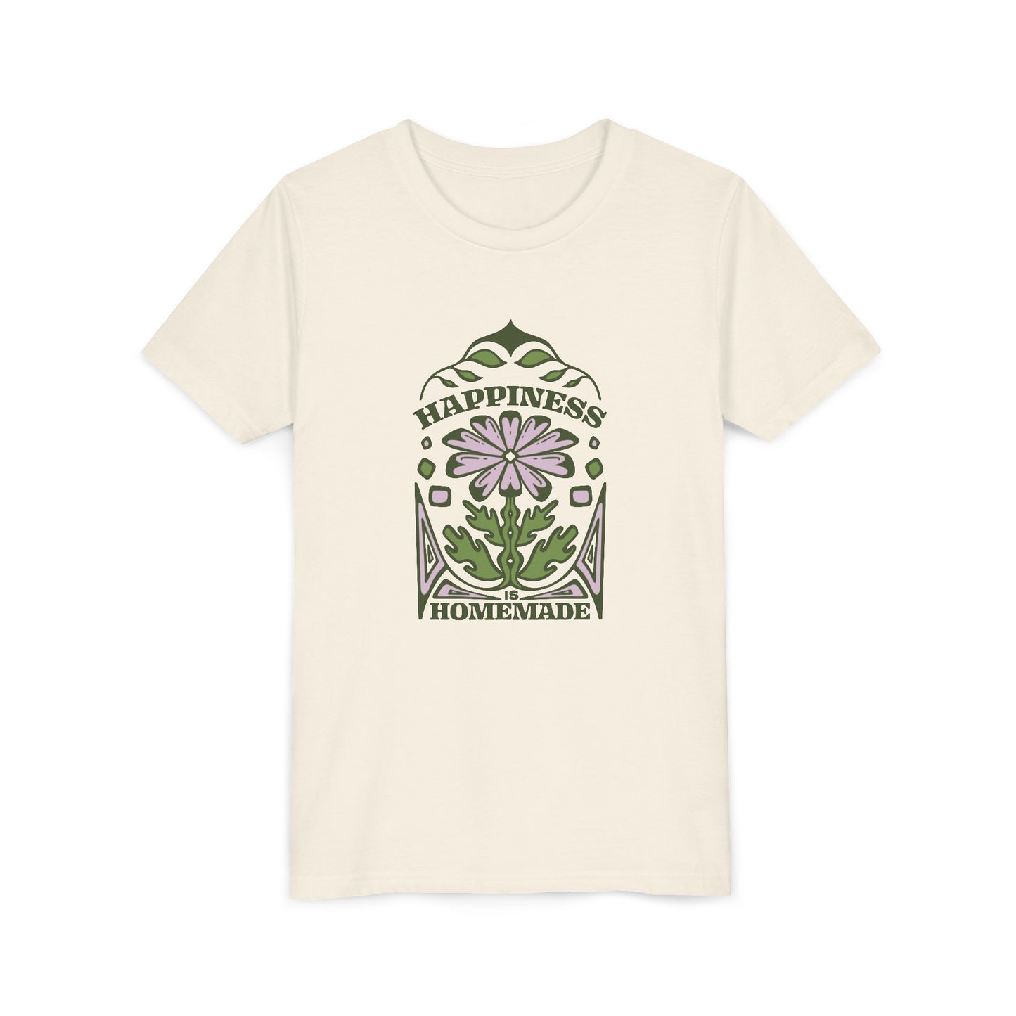 Happiness is Homemade Youth Tee, Cute Kids Shirt, Positive Vibes T-Shirt, Gift for Youth, Birthday or Family Occasion