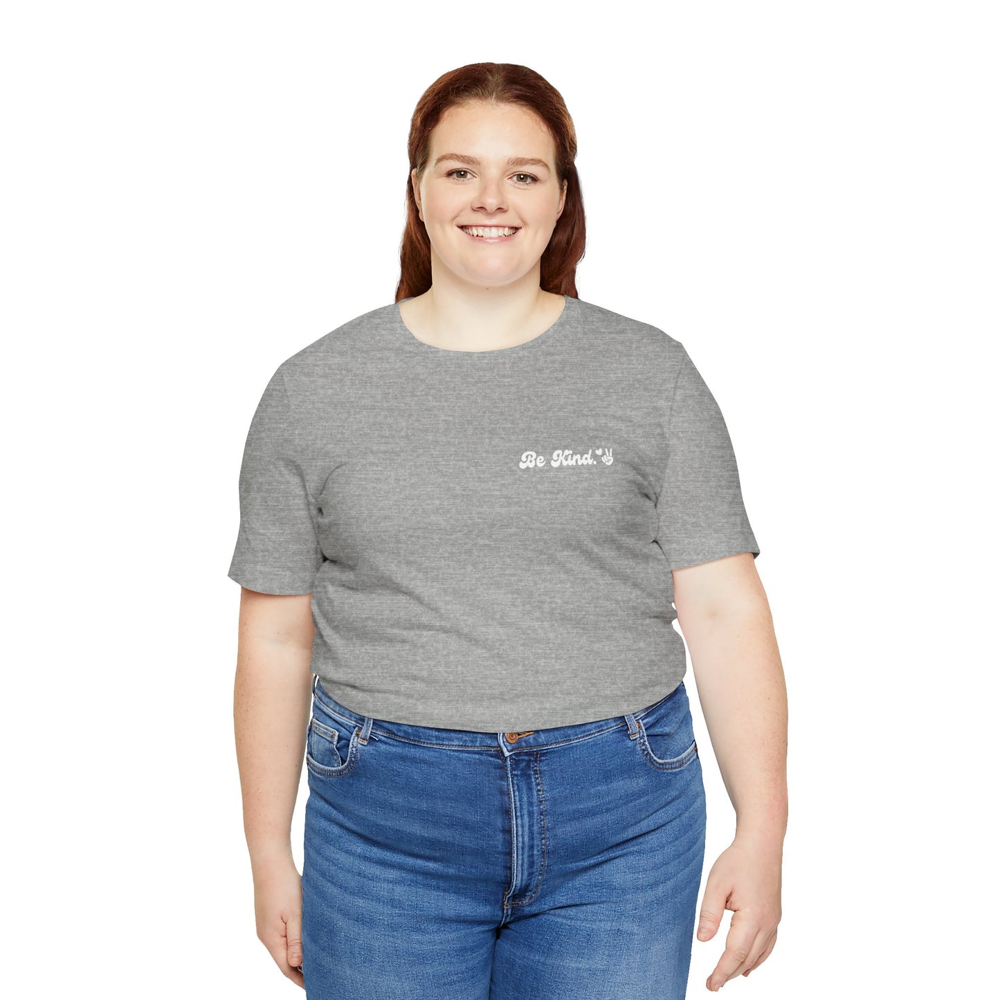 Be Kind Graphic Unisex Tee, Peace Sign Heart Hippie Retro Shirt, Positive Vibes T-Shirt, Love Peaceful Top, Kindness Quote Tee