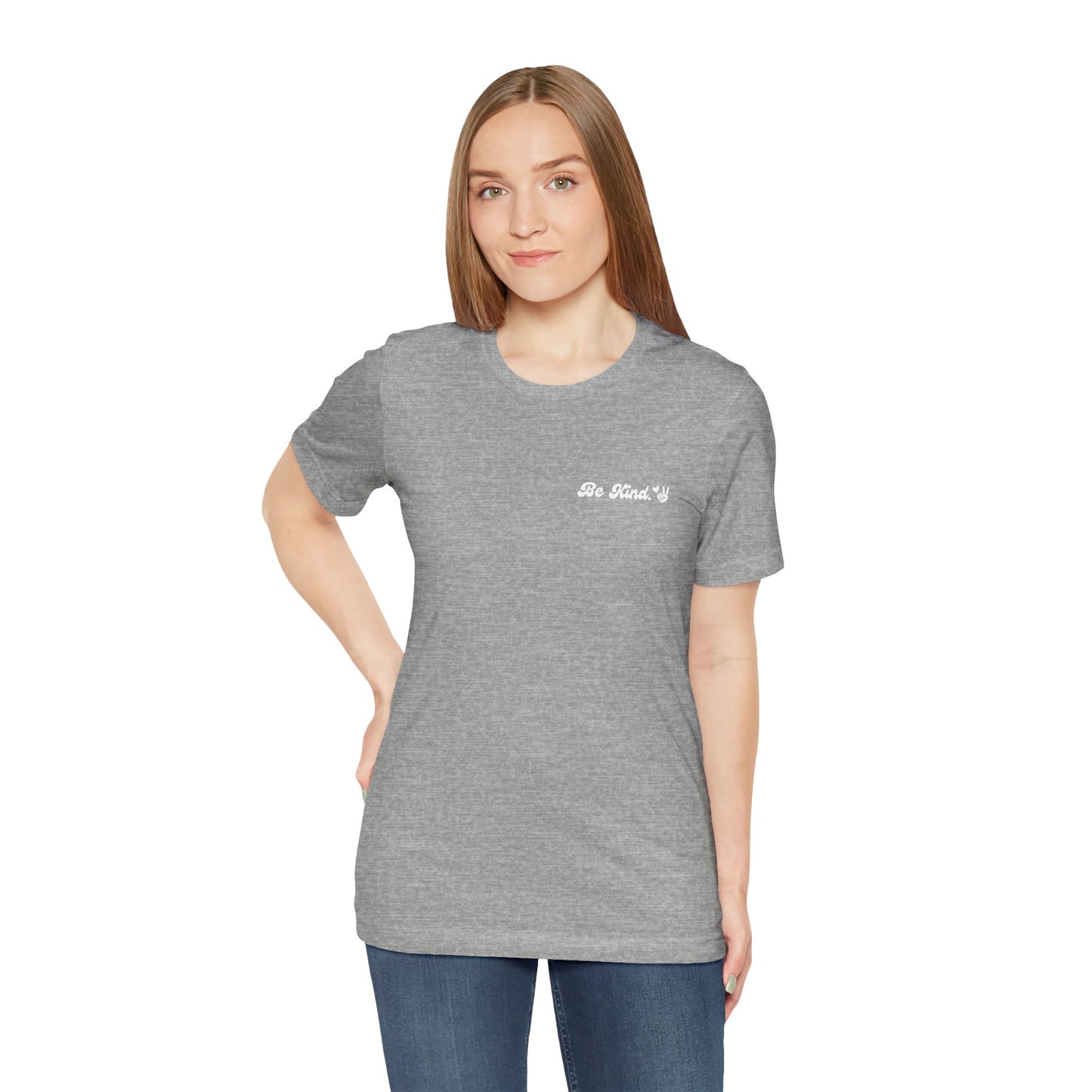 Be Kind Graphic Unisex Tee, Peace Sign Heart Hippie Retro Shirt, Positive Vibes T-Shirt, Love Peaceful Top, Kindness Quote Tee