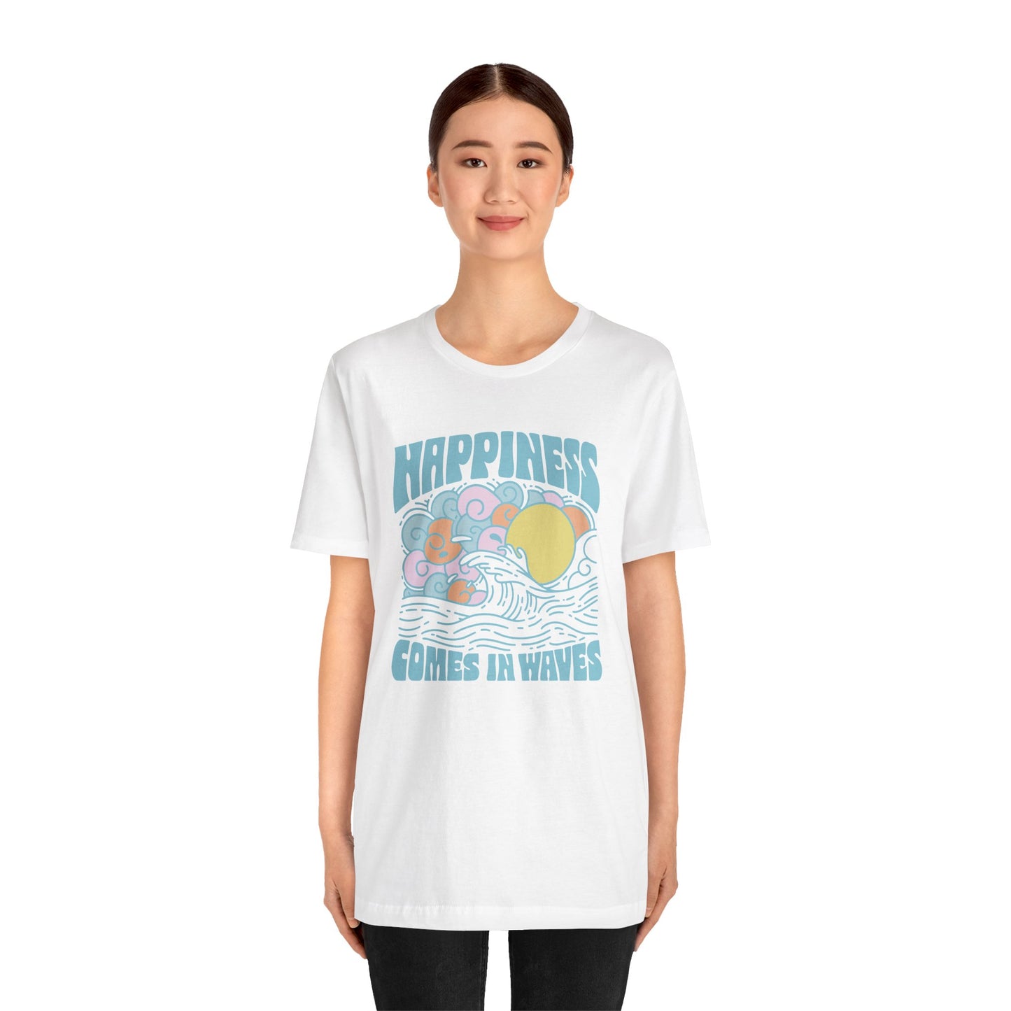 Sunshine Waves Graphic Tee | Happy Vibes T-Shirt, Summer Wear, Beach Shirt, Gift for Beach Lovers, Casual Wear