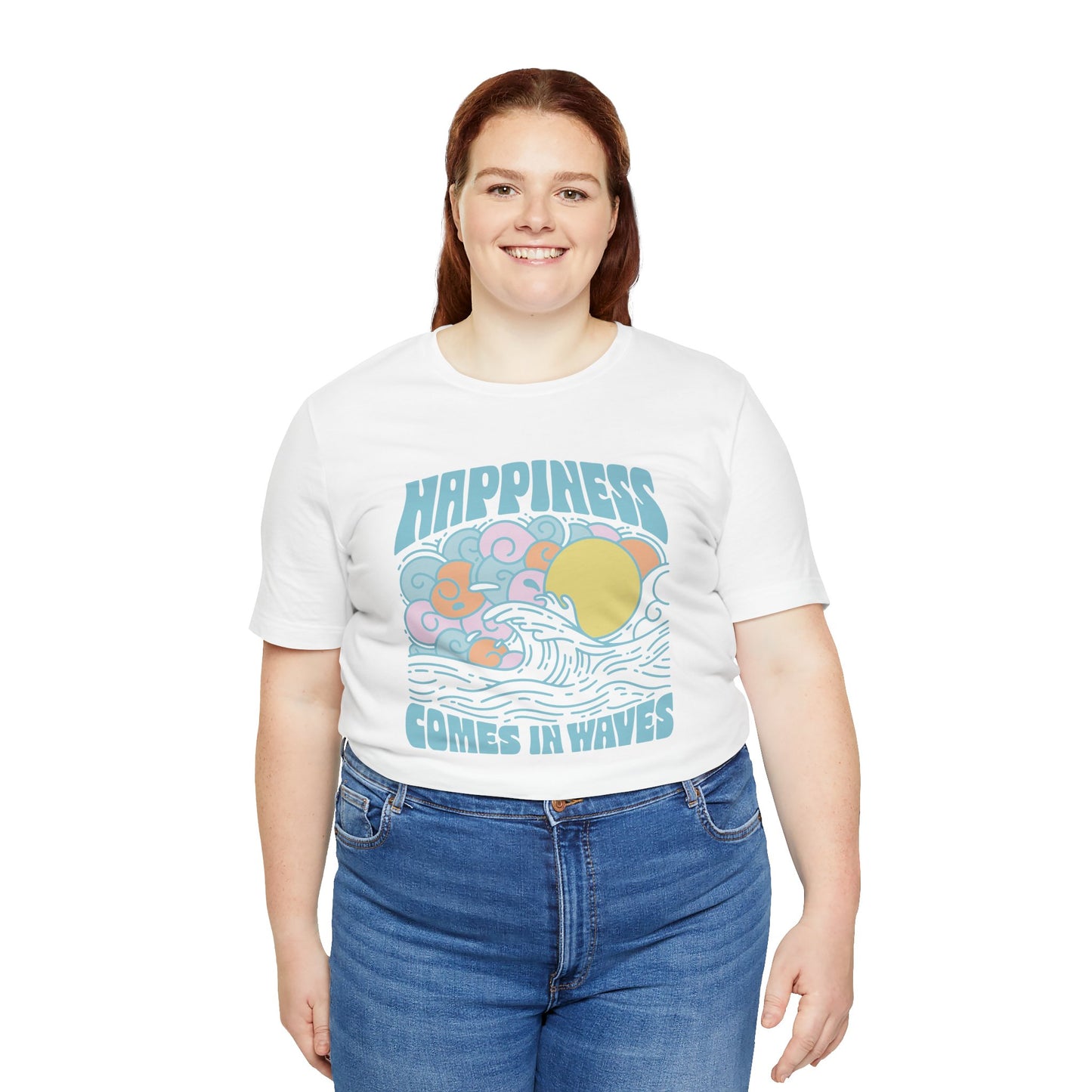 Sunshine Waves Graphic Tee | Happy Vibes T-Shirt, Summer Wear, Beach Shirt, Gift for Beach Lovers, Casual Wear