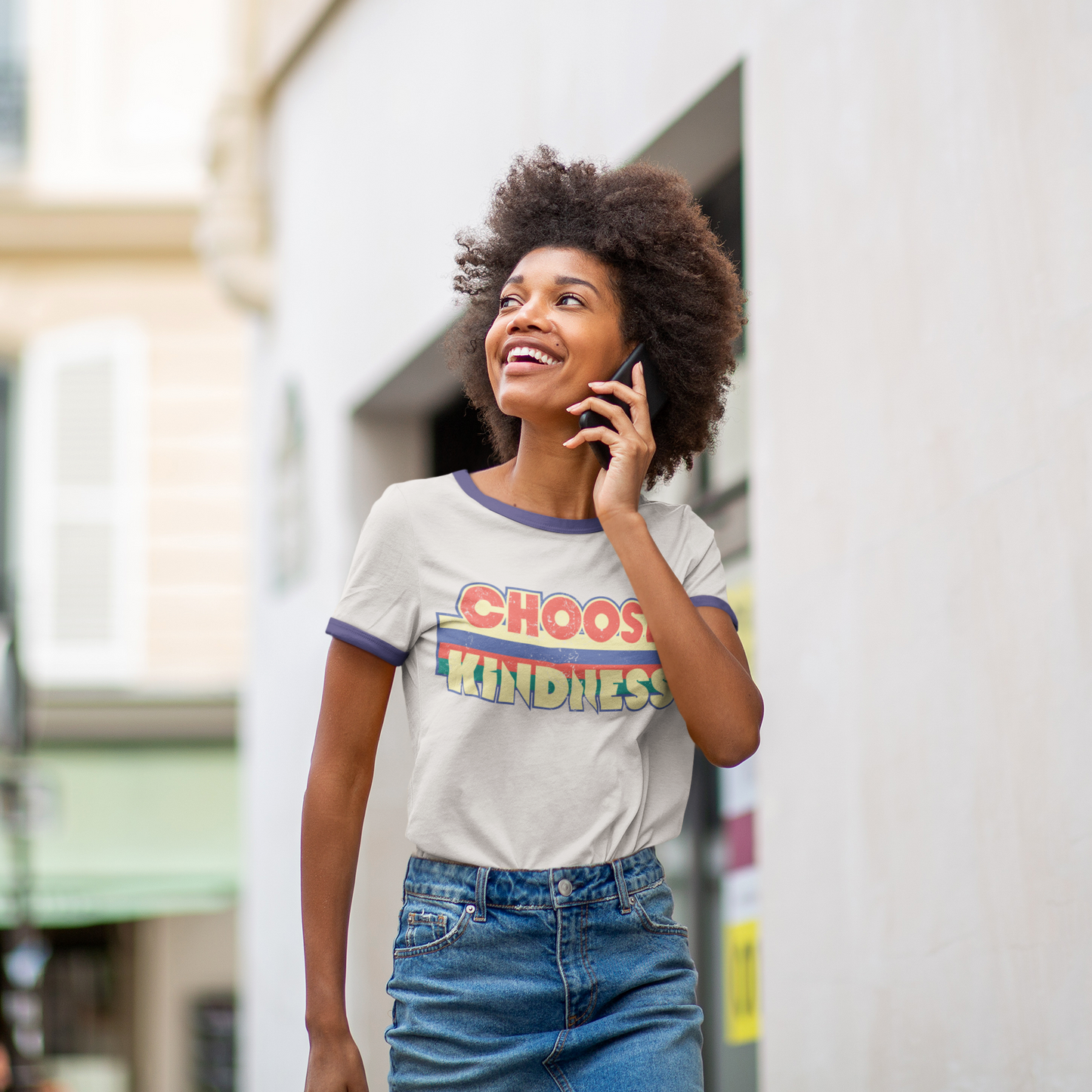 Choose Kindness Vintage White Ringer T-shirt