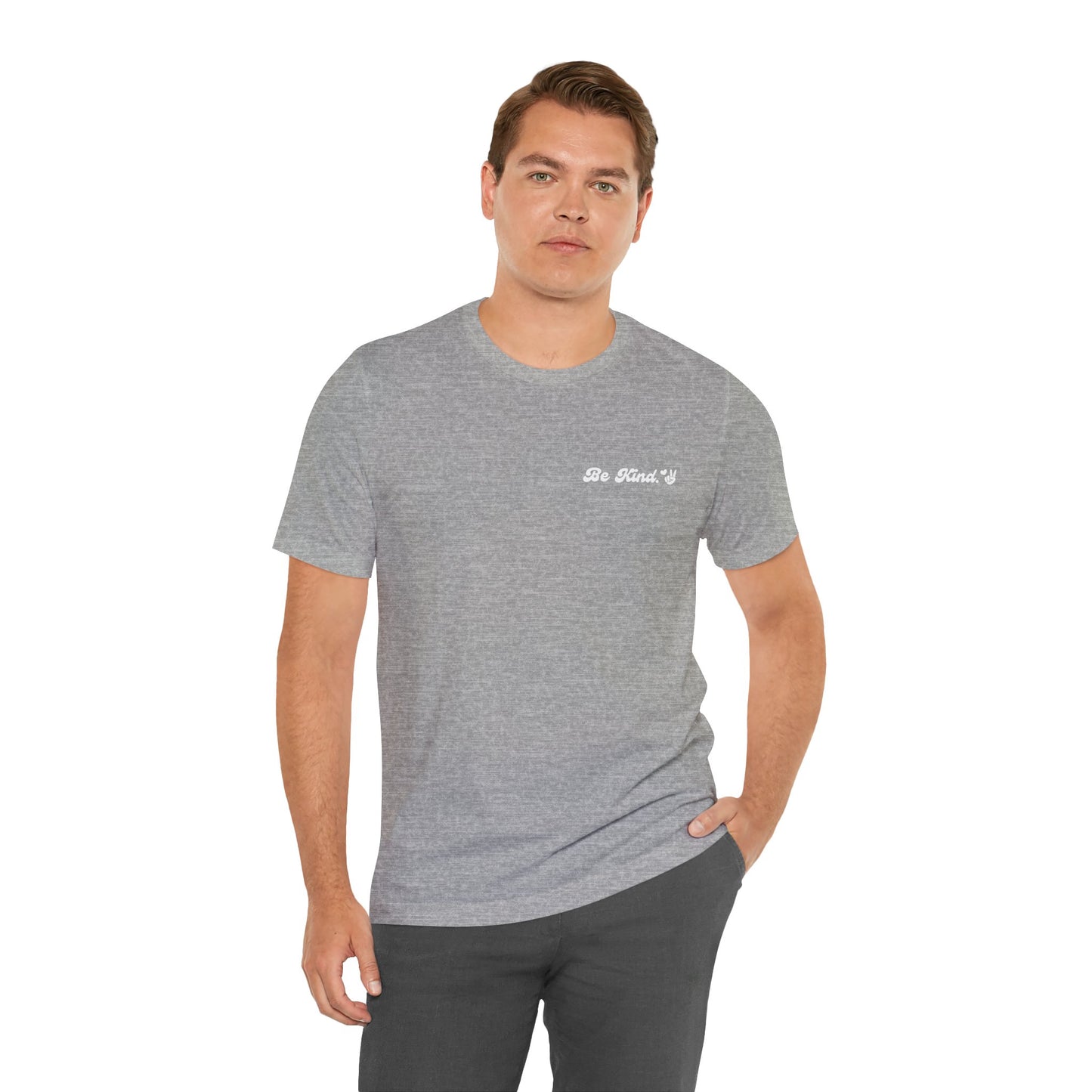 Be Kind Graphic Unisex Tee, Peace Sign Heart Hippie Retro Shirt, Positive Vibes T-Shirt, Love Peaceful Top, Kindness Quote Tee