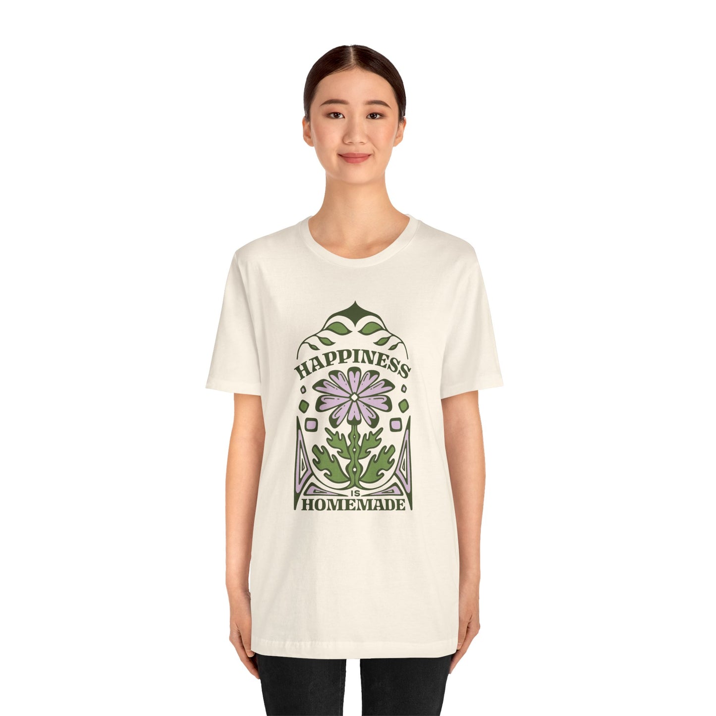 Bohemian-Inspired Happiness Tee, Positive Vibes Shirt, Gift for Food Lovers, Handmade Joy Top, Casual Everyday Wear