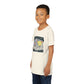 Youth Tee with Inspirational 'Happiness Comes in Waves' Design, Perfect for Summer, Casual Wear, Gift for Kids, Beach Vibes, Positive Quotes