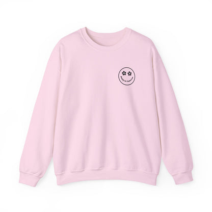 You Are Doing Great Light Pink Crewneck Sweatshirt with Smiley Face and "Happy for Tomorrow," Retro Hippie Design