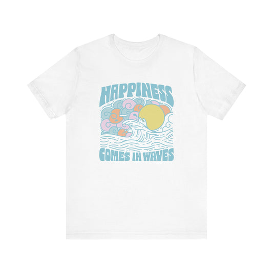 Sunshine Waves Graphic Tee | Happy Vibes T-Shirt, Summer Wear, Beach Shirt, Gift for Beach Lovers, Casual Wear