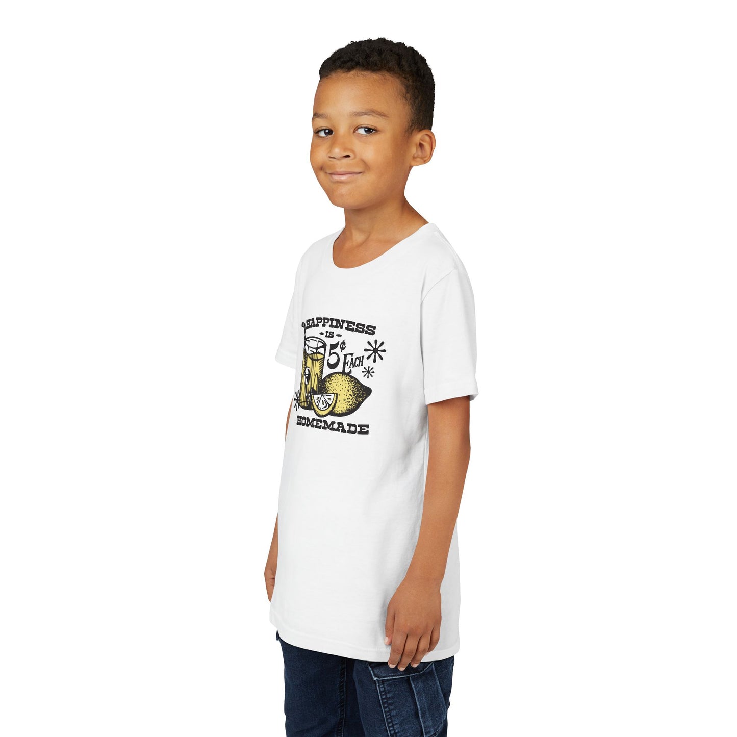 Homemade Happiness Youth Tee, Kid's Summer Shirt, Lemonade Graphic Tee, Birthday Gift for Kids, Fun Summer Apparel