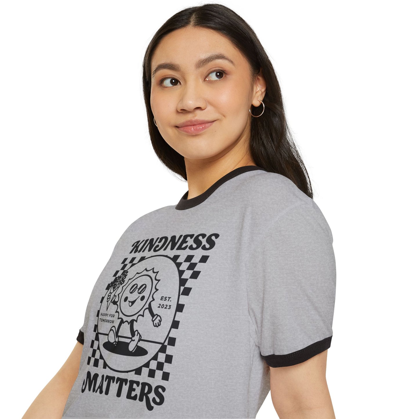 Kindness Matters Unisex Ringer T-Shirt, Casual Graphic Tee, Gift for Friends, Positive Vibes Apparel, Everyday Wear