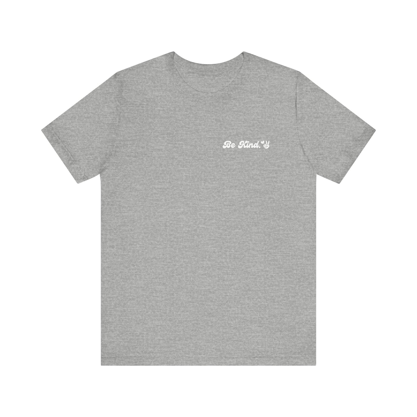 Be Kind Graphic Unisex Tee, Peace Sign Heart Hippie Retro Shirt, Positive Vibes T-Shirt, Love Peaceful Top, Kindness Quote Tee