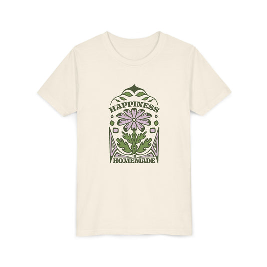 Happiness is Homemade Youth Tee, Cute Kids Shirt, Positive Vibes T-Shirt, Gift for Youth, Birthday or Family Occasion