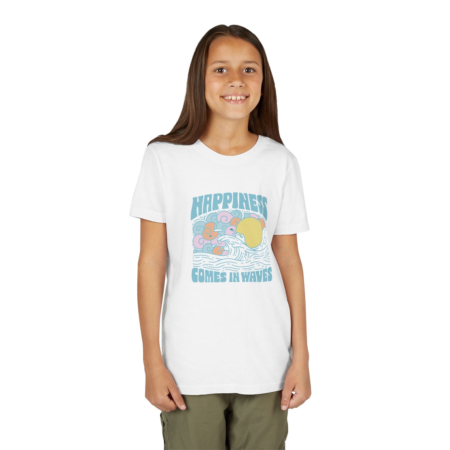 Youth Short Sleeve Tee - Happiness Comes in Waves Design, Perfect Summer Gift, Beach Day Outfit, Kids' Summer Wardrobe, Fun Gift for [...]