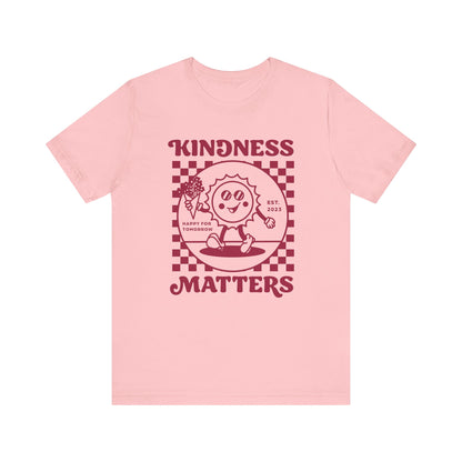 Kindness Matters Unisex Tee - Soft Pink Graphic T-Shirt for Positivity Lovers, Casual Wear, Gift, Everyday Comfort, Eco-Friendly