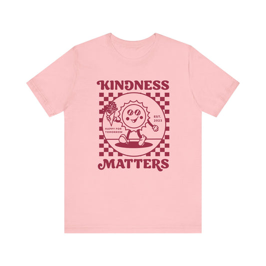 Kindness Matters Unisex Tee - Soft Pink Graphic T-Shirt for Positivity Lovers, Casual Wear, Gift, Everyday Comfort, Eco-Friendly