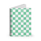 Green Checkered Smiley Face Spiral Notebook - Fun and Functional Journal for Positivity, Notes, and Organization