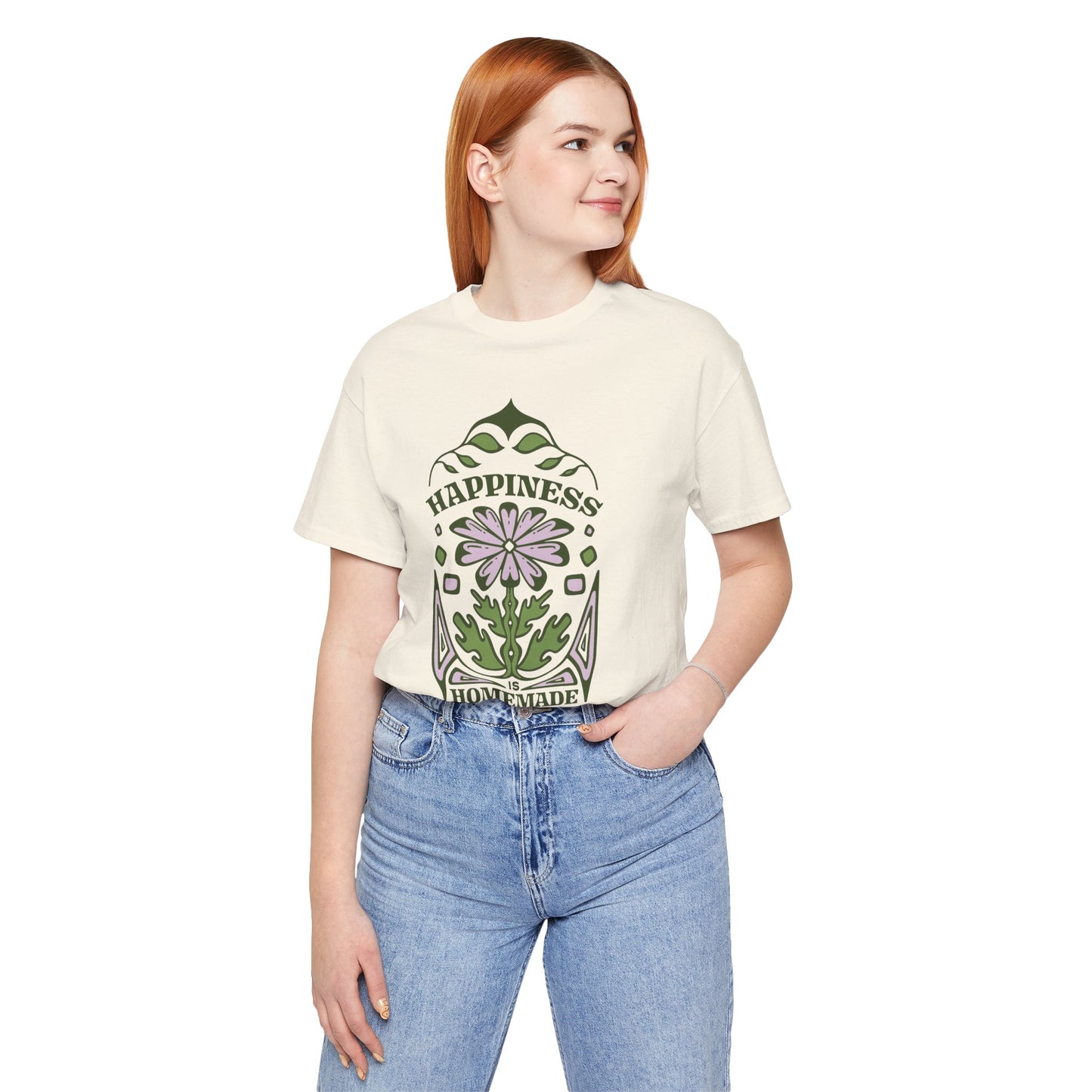 Bohemian-Inspired Happiness Tee, Positive Vibes Shirt, Gift for Food Lovers, Handmade Joy Top, Casual Everyday Wear