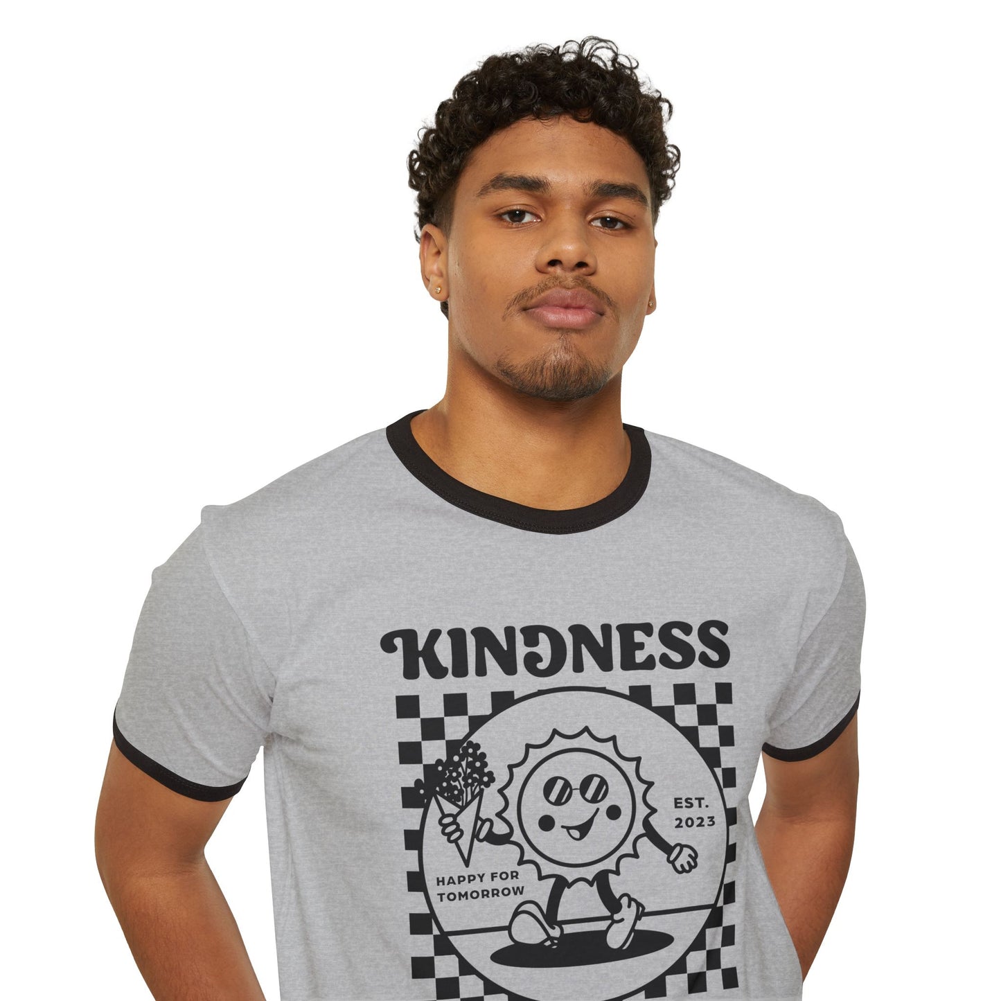 Kindness Matters Unisex Ringer T-Shirt, Casual Graphic Tee, Gift for Friends, Positive Vibes Apparel, Everyday Wear