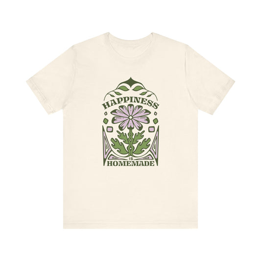 Bohemian-Inspired Happiness Tee, Positive Vibes Shirt, Gift for Food Lovers, Handmade Joy Top, Casual Everyday Wear