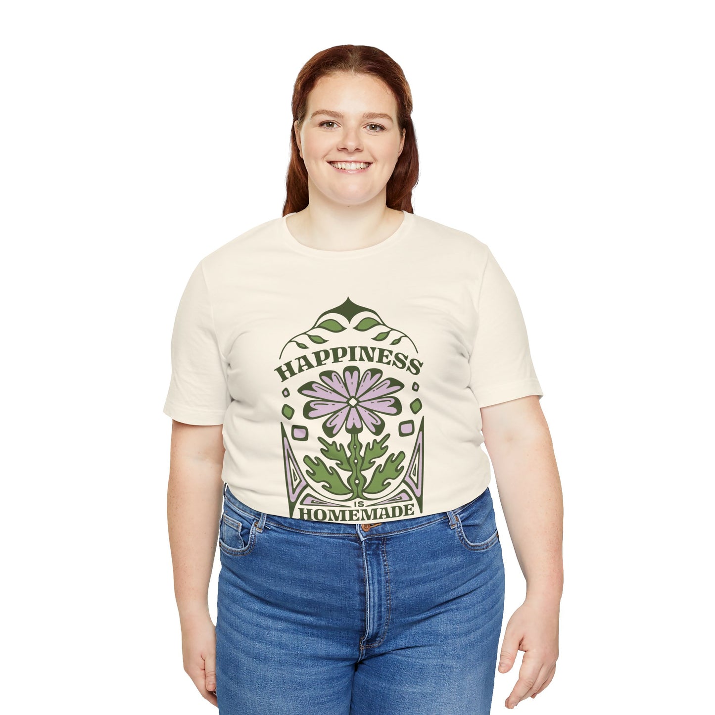 Bohemian-Inspired Happiness Tee, Positive Vibes Shirt, Gift for Food Lovers, Handmade Joy Top, Casual Everyday Wear