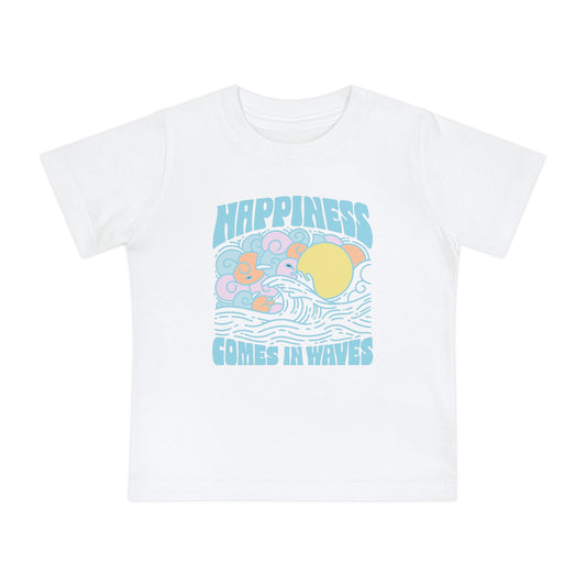 Sunny Vibes Baby T-Shirt, Cute Kids Tee, Happiness Comes in Waves, Summer Outfit, Toddler Gift, Beachwear, Gift for Kids