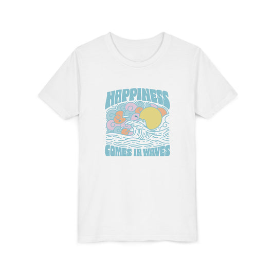Youth Short Sleeve Tee - Happiness Comes in Waves Design, Perfect Summer Gift, Beach Day Outfit, Kids' Summer Wardrobe, Fun Gift for [...]