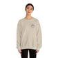 You Are Doing Great Sand Crewneck Sweatshirt with Smiley Face and "Happy for Tomorrow," Retro Hippie Design