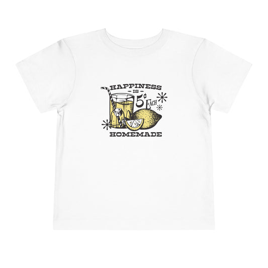 Happiness Is Homemade Toddler Tee, Cute Kids T-Shirt, Summer Fun Shirt, Family Gift, Lemonade Theme Apparel
