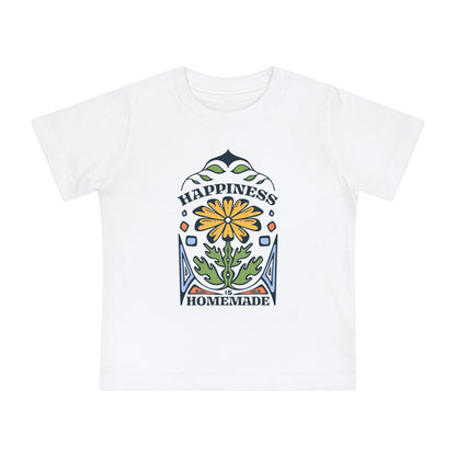 Happiness Is Homemade Baby Tee, Toddler T-Shirt, Cute Baby Clothes, Gift for New Parents, Floral Infant Apparel