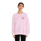 You Are Doing Great Light Pink Crewneck Sweatshirt with Smiley Face and "Happy for Tomorrow," Retro Hippie Design