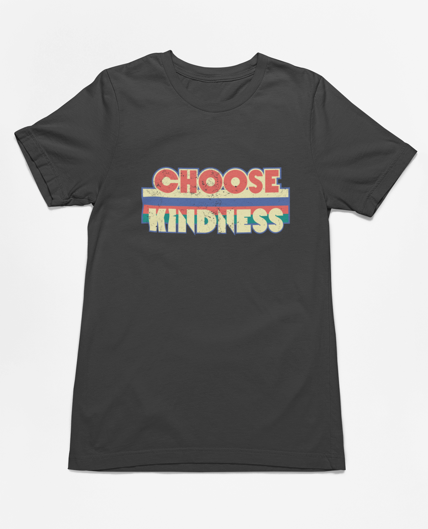 Choose Kindness Vintage Dark Grey Heather Short Sleeve T-shirt