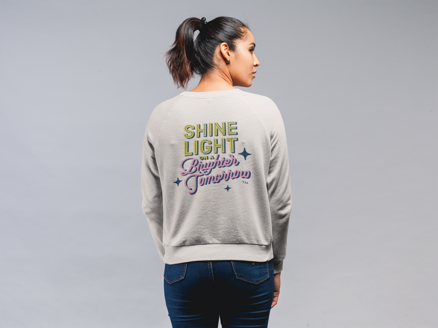 Shine Light on a Brighter Tomorrow Beige Crewneck Sweatshirt
